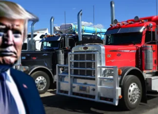 Pro-Trump-Trucker boykottieren New York City Pro-Trump-Trucker boykottieren New York City